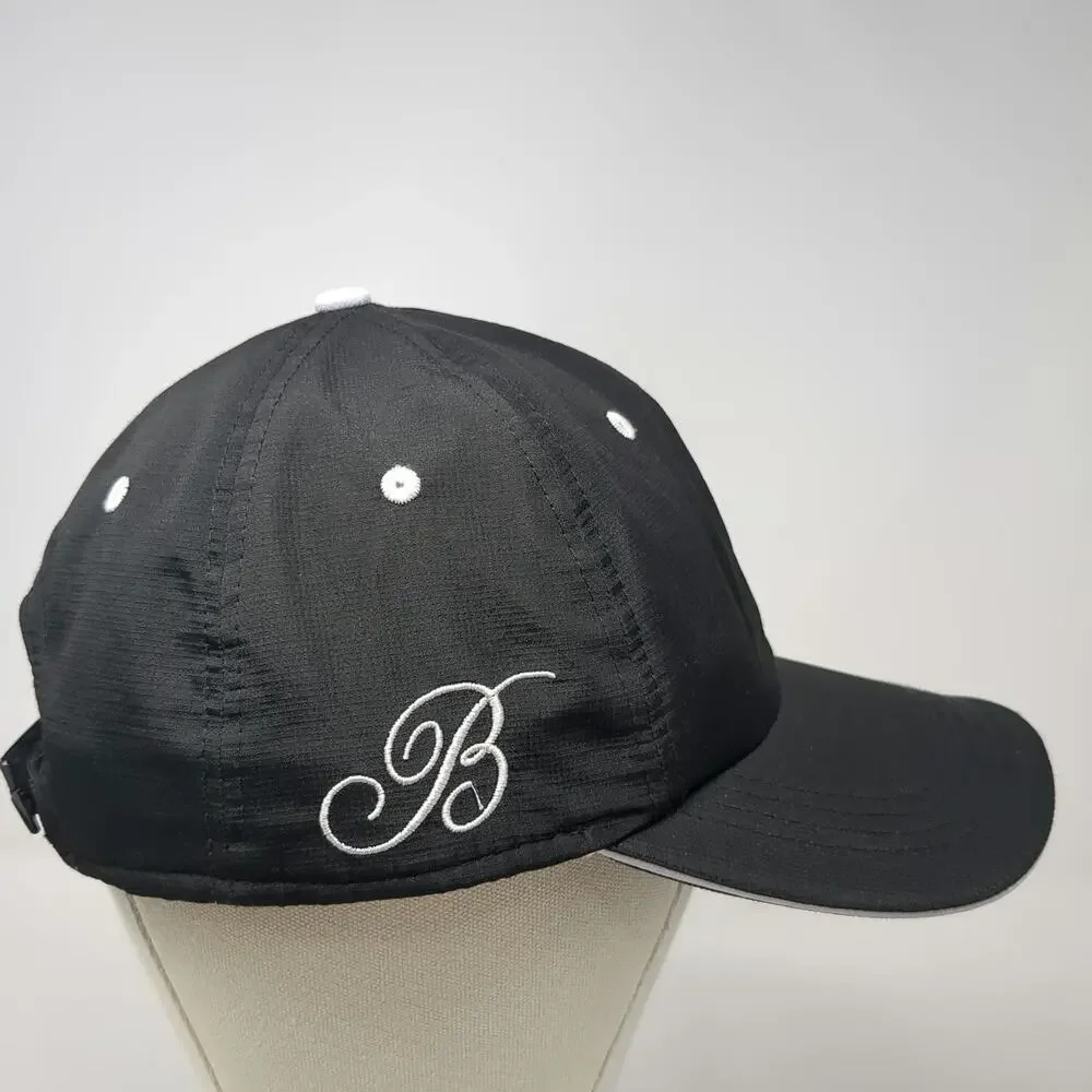 Bellagio Baseball Cap Black White One Size Script B Performance Strapback Hat